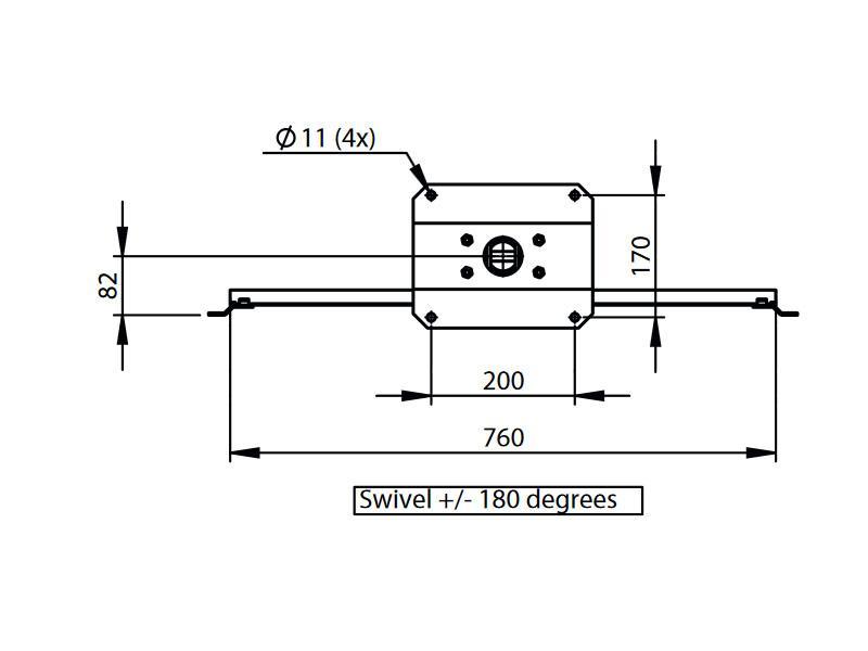SMS Func CH VST2 Monitor Deckenhalter Maße