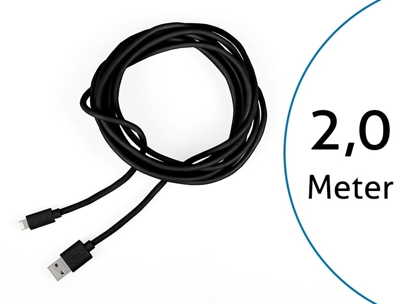 TecLines TUC011B USB Kabel für iPad (Lightning) 2m, schwarz