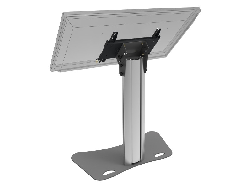 SmartMetals mobiler Monitor Trolley 65 Zoll neigbar 350mm Rückansicht mit VESA Halterung (nicht enthalten)