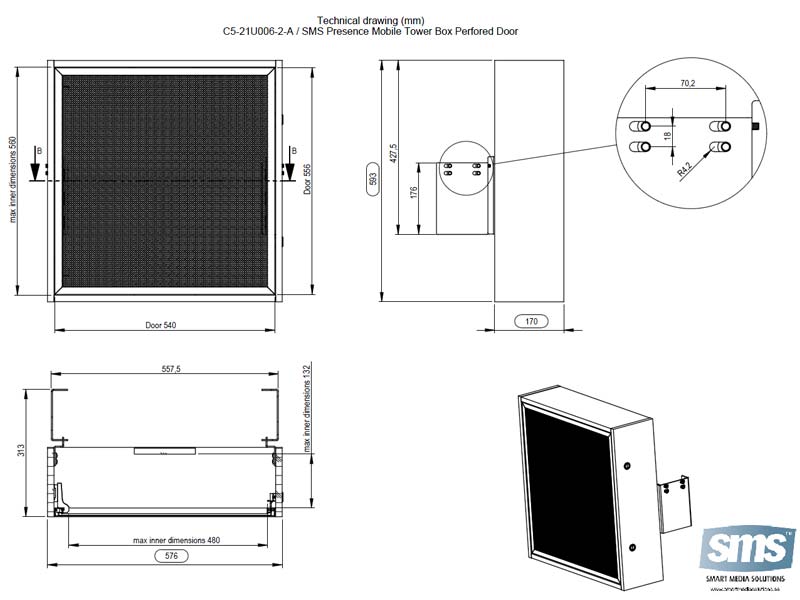 SMS Presence Regal Alu perforiert für PC Zeichnung