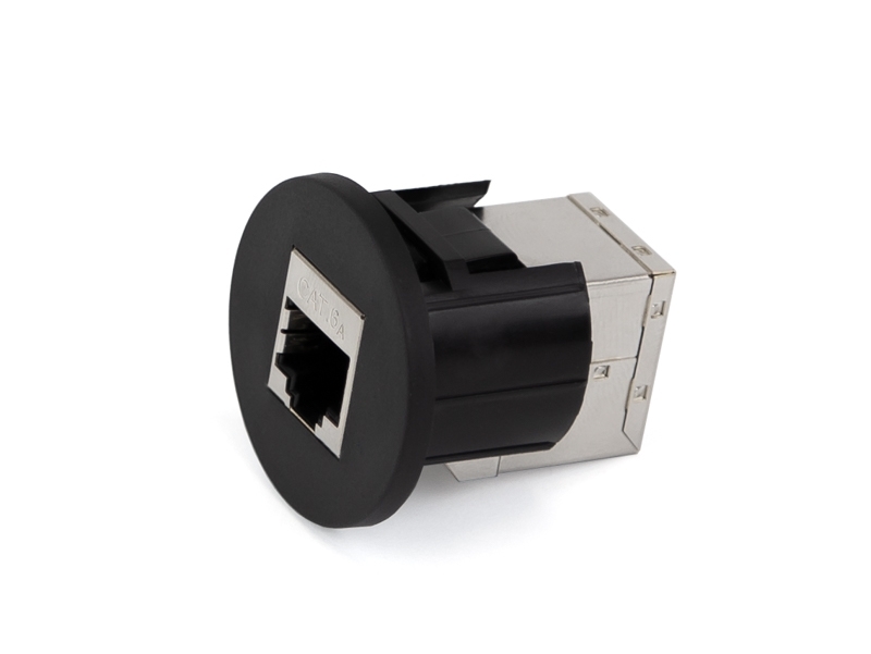 Bachmann MINI PIX Einbausteckdose mit CAT6A Buchse/Buchse geschirmt