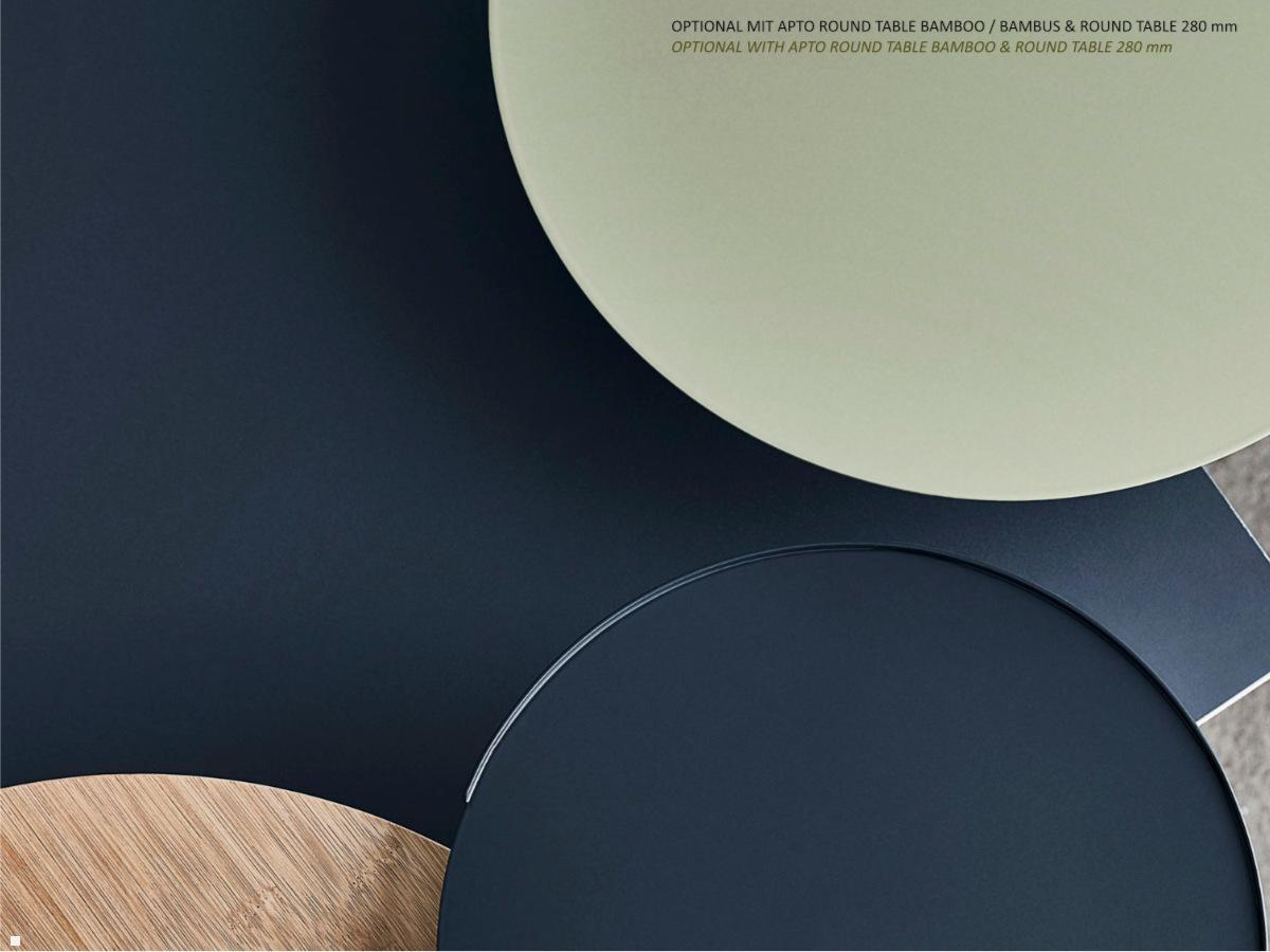 APTO Round Table Ablageboard 38cm Durchmesser mit Tischklemme, olivgrün Variationen