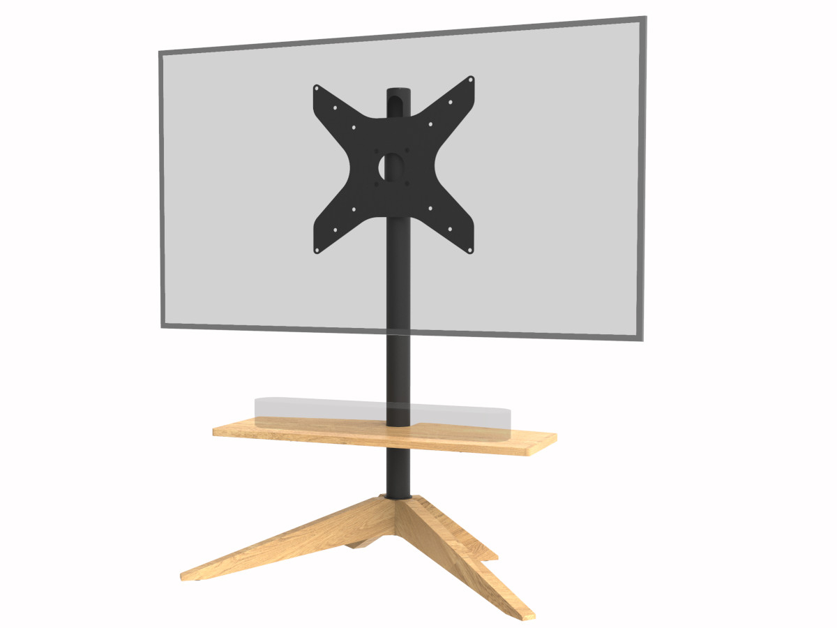Cavus CROSS TV Ständer 32-65 Zoll, Säule 1000 mm, Eiche