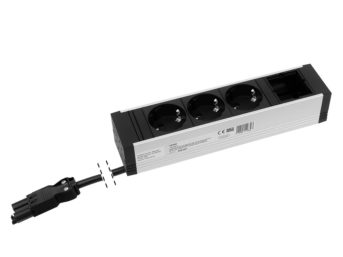 Bachmann VENID 3x Steckdose 1x Custom Modul (936.009) mit Stromanschluss