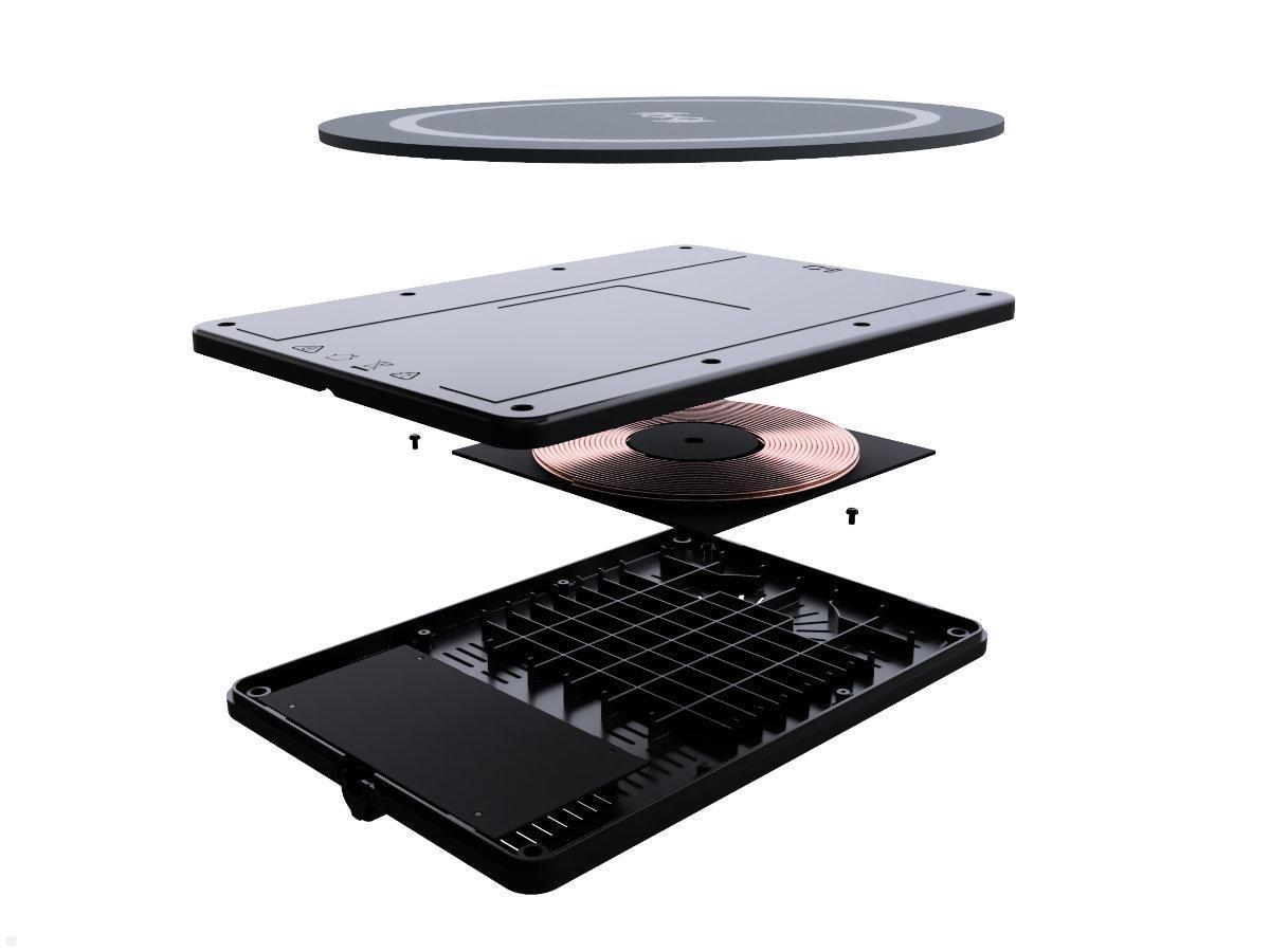 oe electrics ARC-H LD kabelloses Durchtisch Qi Schnellladegerät, Bestandteile