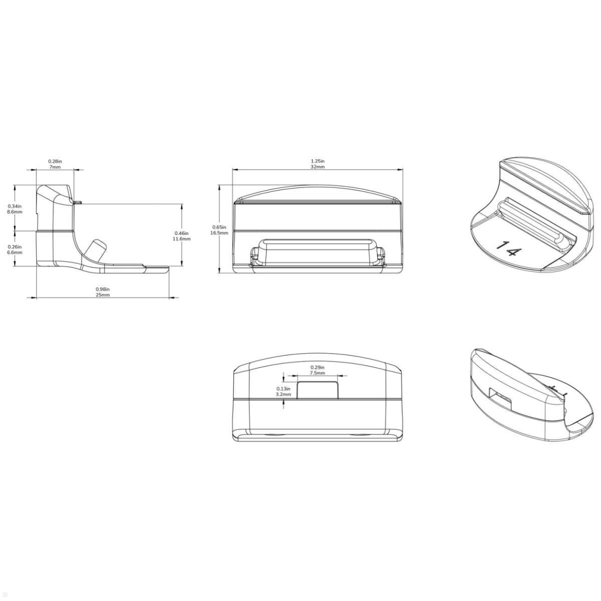 Adapter für Kabelschloss MBPR14LDG01, Apple MacBook Pro 2021, Technische Zeichnung