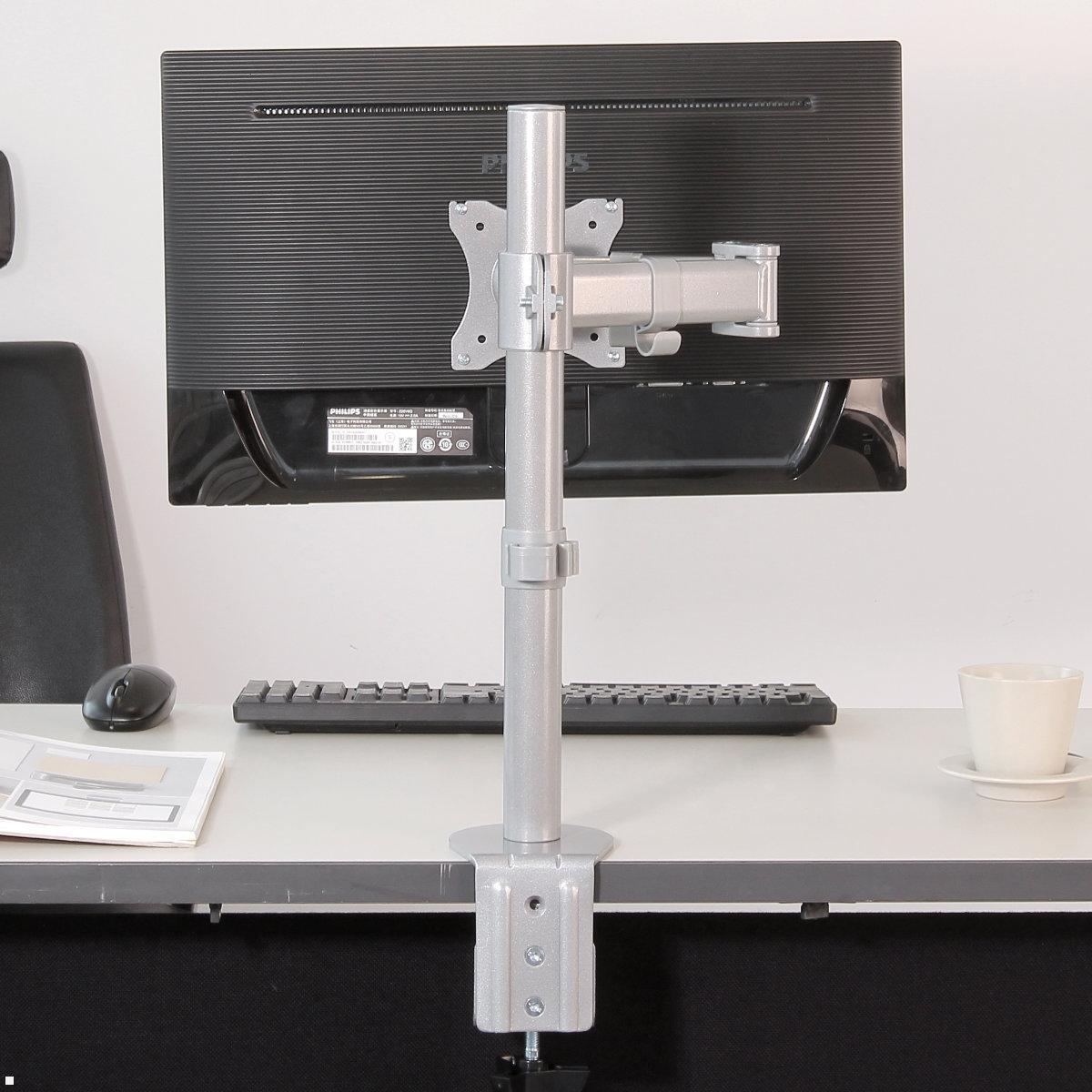 Neomounts Select NM-D135 Monitor Tischhalterung, silber, Rückansicht