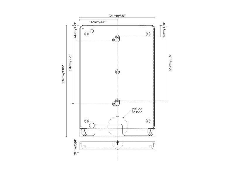 basalte eve iPad Pro Wandhalter Aluminium rund Maße