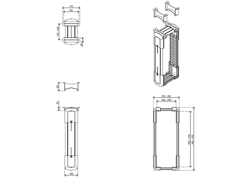 Dataflex Viewlite 35203 Computerhalter für Schreibtisch  Zeichnung