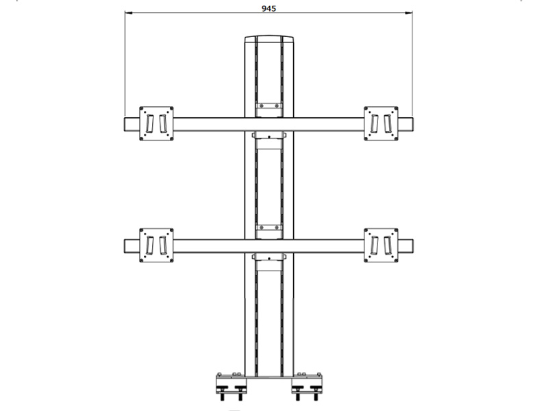 SMS Multi Monitor Tischhalterung 2 x Dual Tischklemme