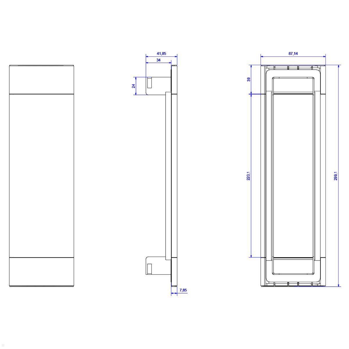 Bachmann Power Frame Cover 4-fach, schwarz (915.028), technische Zeichnung