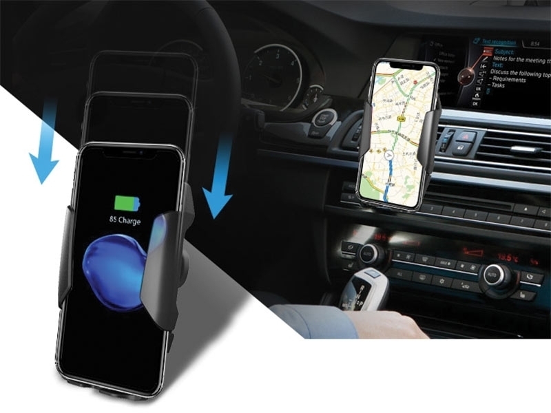 miniBatt MB-PWDRIVE kabelloses Auto Qi-Ladegerät FAST CHARGE höhenverstellbar