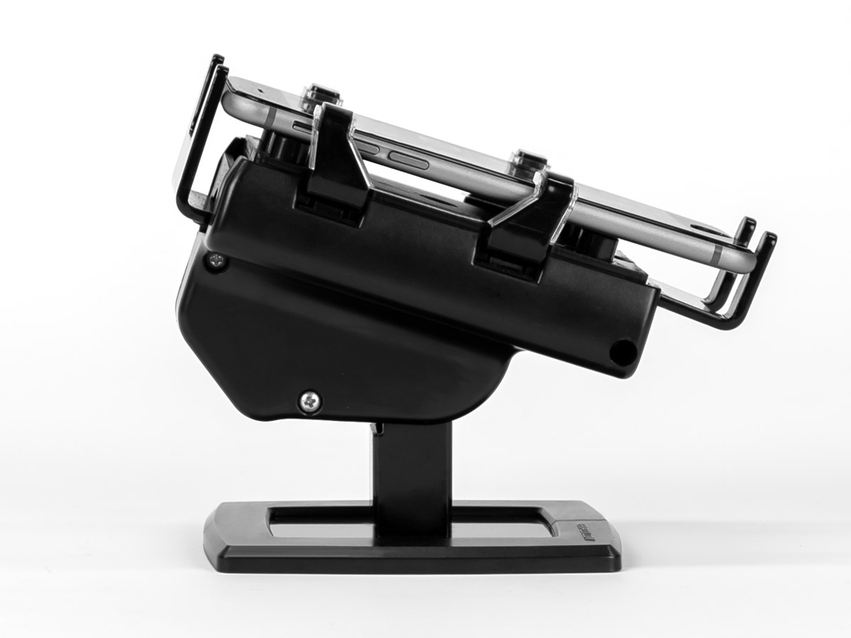 Gripzo Smartphone Tischhalterung XL für iPhone 6,7,8, X, schwarz Anwendung