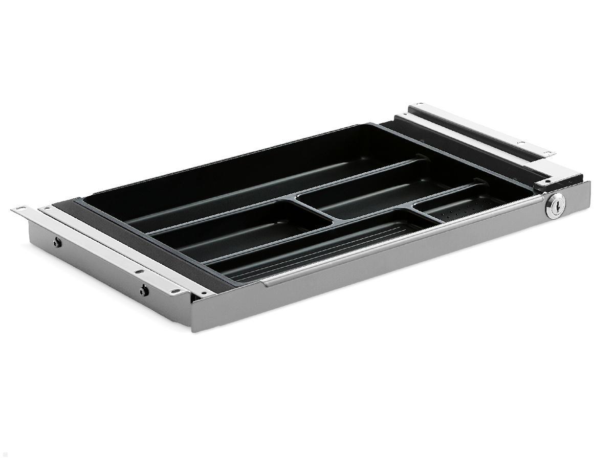 TecLines TUS004A ausziehbare Unterbau Schublade S abschließbar, Aluminium