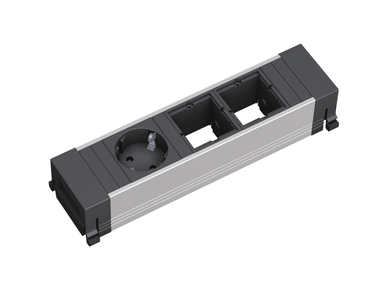 Bachmann Power Frame Steckdoseneinheit 3-fach 1x Steckdose 2x Custom Module (916.001)