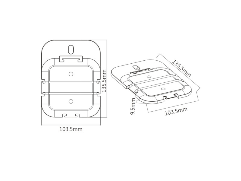 NewStar NS-ATV050 Mediabox / Apple TV Halterung Maße