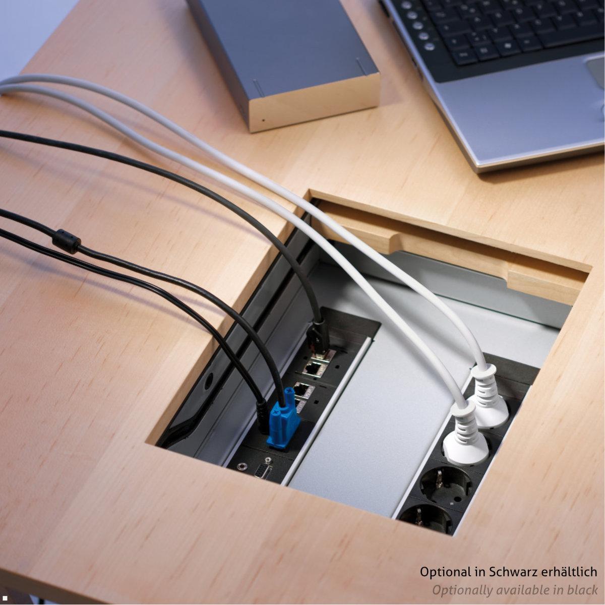 Bachmann Power Frame 4-fach 2x Steckdose 1x USB A/C 1x CM, weiß (916.702), versenkt