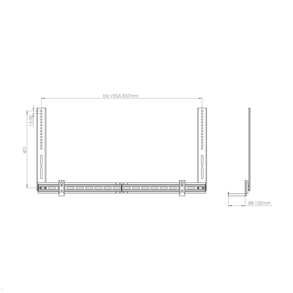 MonLines SBH002 Soundbar Halterung universal, Maße
