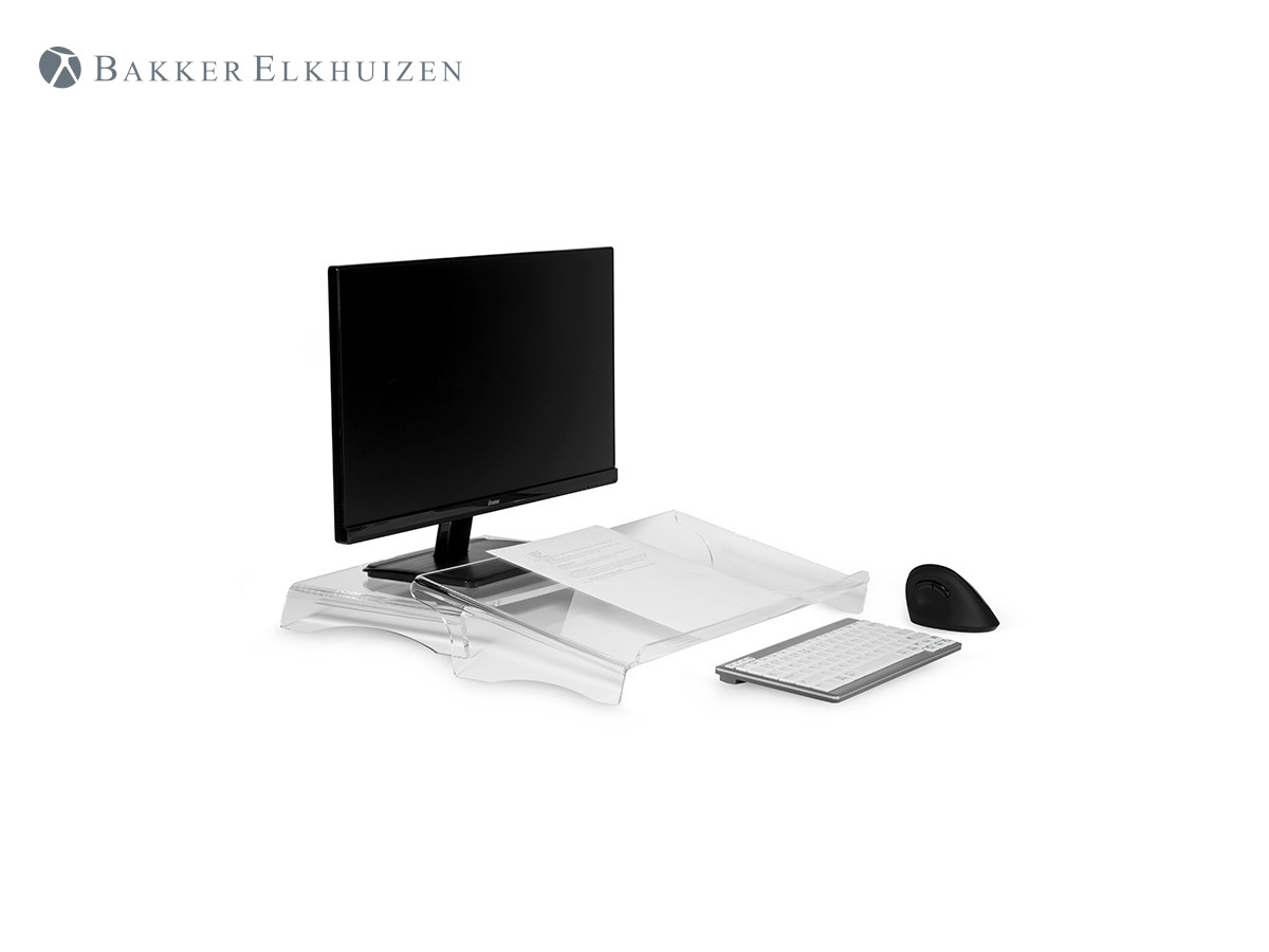 BakkerElkhuizen Monitor Erhöhung höhenverstellbar bis 15 kg, Acryl Anwendungsbeispiel