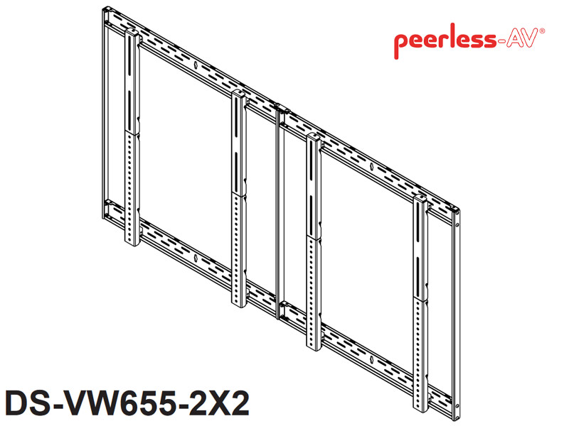 peerless DS-VW655-2X2 flache Videowand Halterung 2X2 Kit Konstruktion