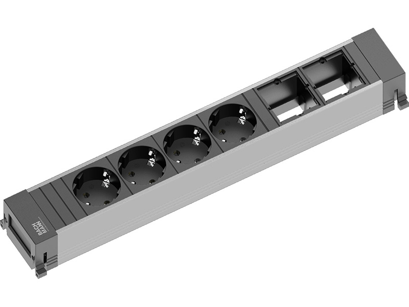 Bachmann Power Frame 6-fach 4x Steckdose 2x Custom Module (916.030)