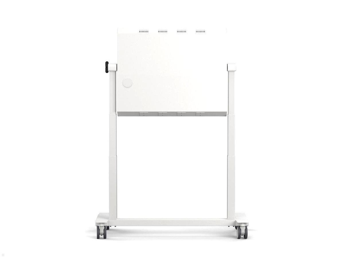 SMS Func VeriTable elektrischer Monitorständer, 90° neigbar, mobil, weiß Rückansicht