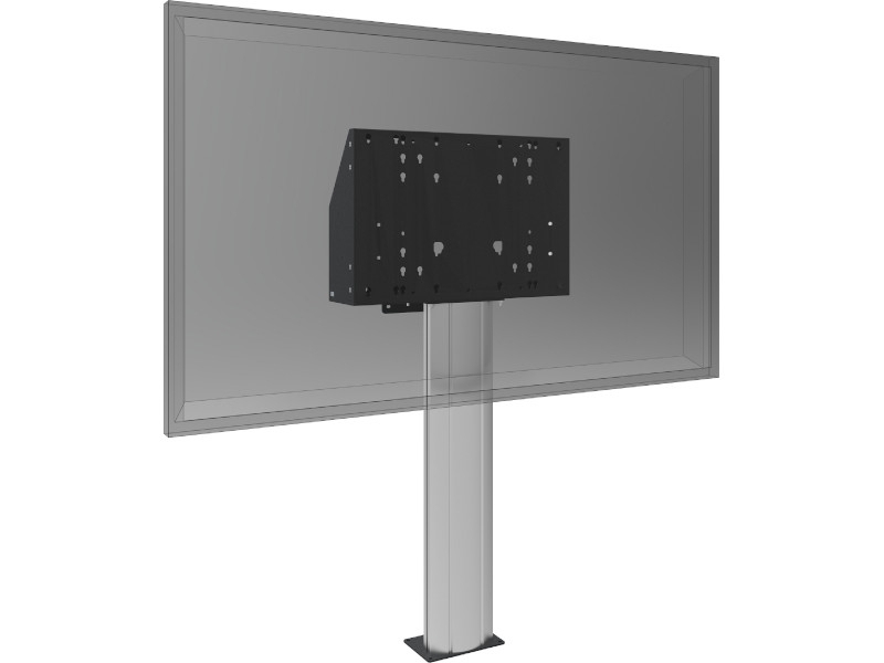 SmartMetals Boden-Wandsäule 1200 mm für Touchscreens bis 135 kg Montagebeispiel mit Monitor