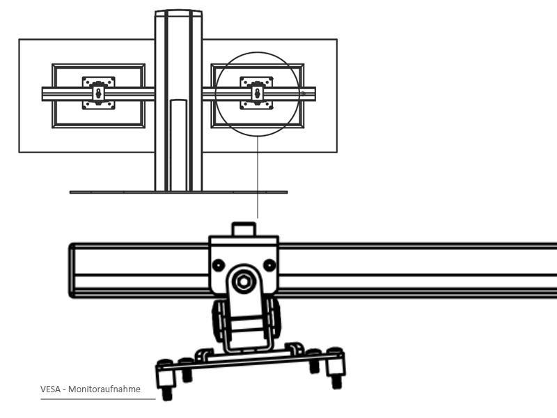 SMS Multimonitor Tischhalterung Control 2-fach Tischklemme