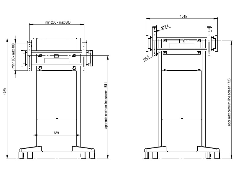 SMS Presence mobiler TV Standfuß höhenverstellbar