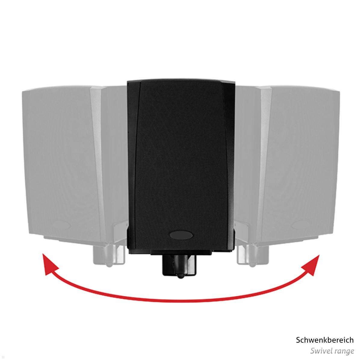 B-Tech BT77 neigbare schwenkbare Lautsprecher Wandhalterung, schwarz Ausrichtung
