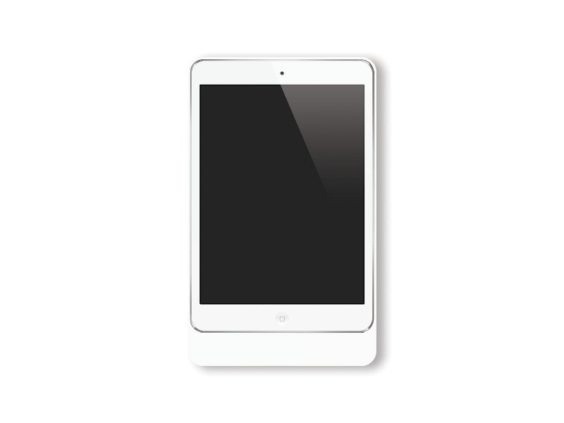 Basalte Eve diebstahlsicherer Wandhalter für iPad Mini 4, rund weiß front