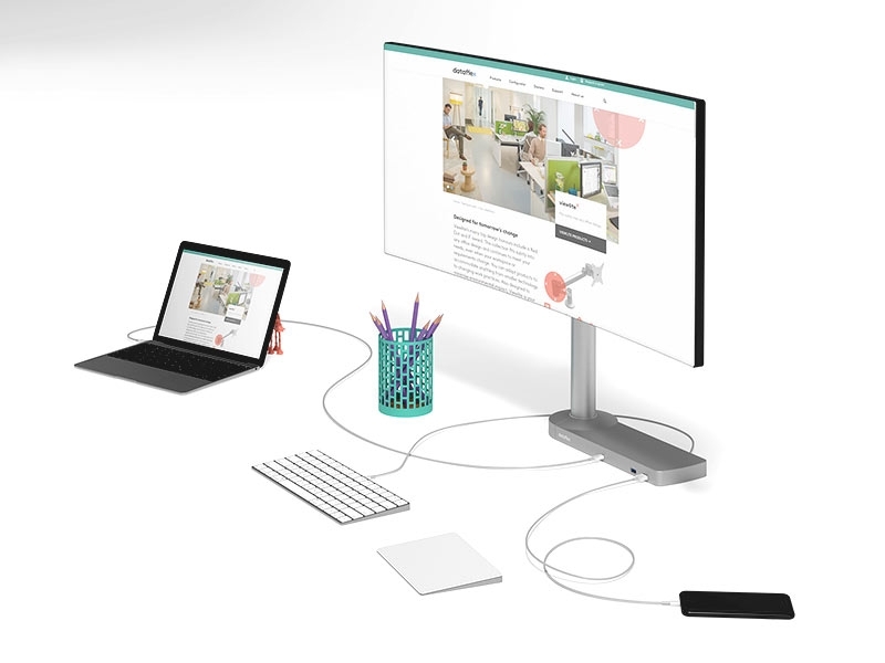 Dataflex Viewlite link USB-C Dockingstation (58.802) silber Anwendungsbeispiel