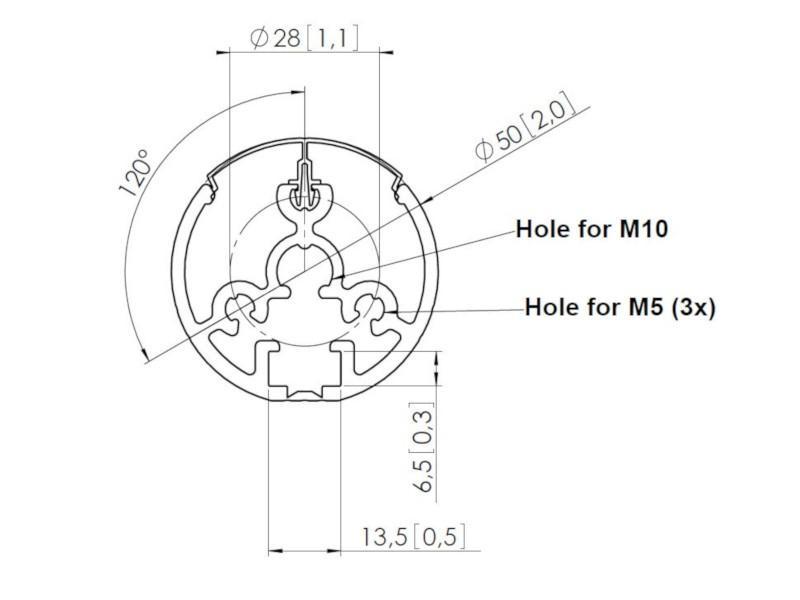 Vogels Connect-It PUC 2115 Säule für Deckenhalterung 150cm Zeichnung