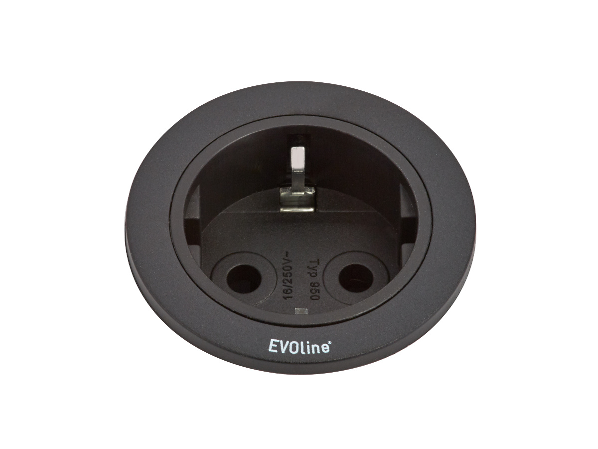 EVOline One Einbausteckdose Zierring schwarz
