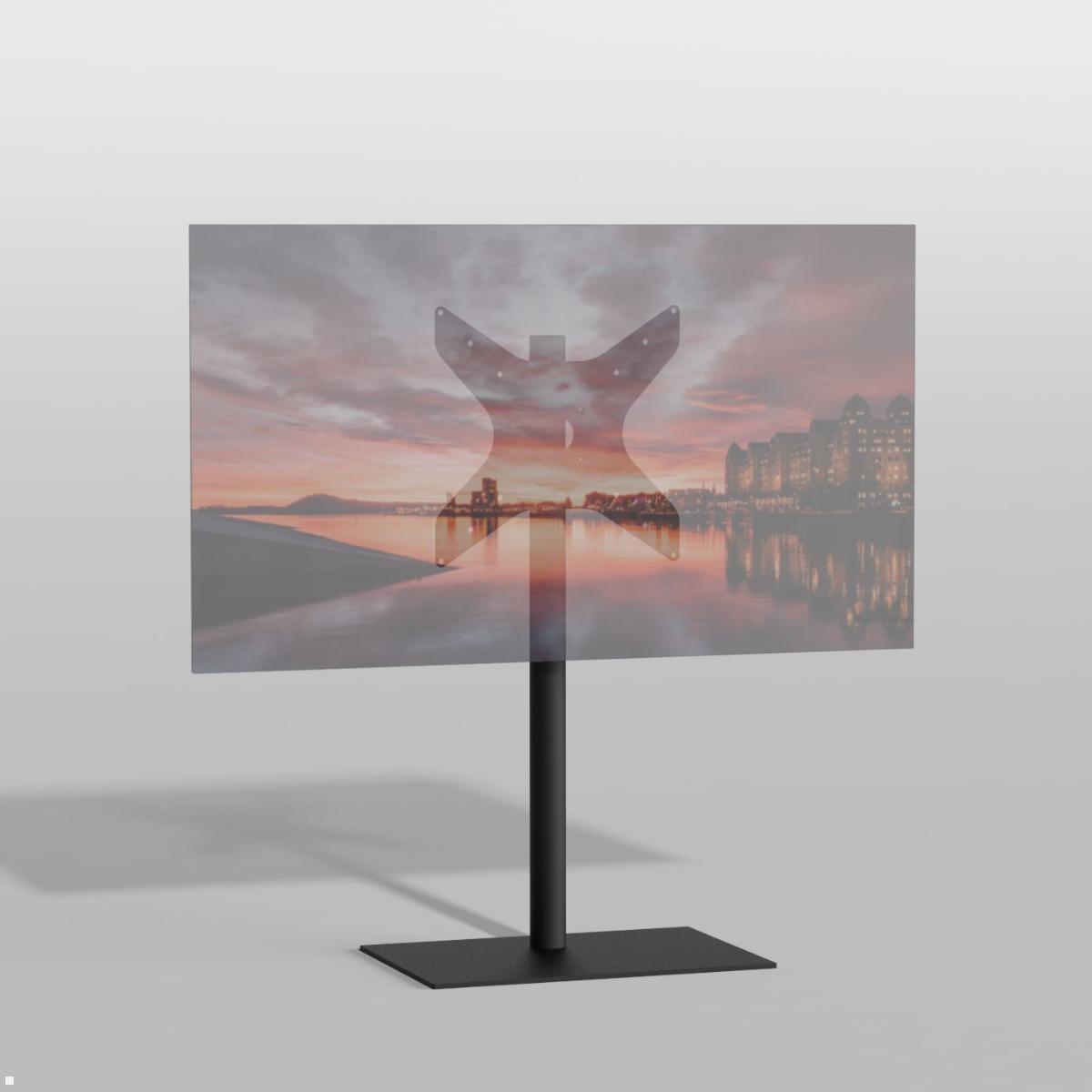 Cavus SQUARE100B44 TV Standfuß rechteckig 32 - 65 Zoll, Säule 100 cm, schwarz mit Bildschirm