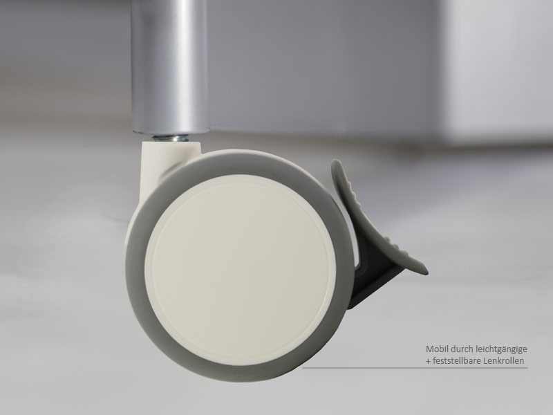 SMS Flatscreen X FH M 1105 weiß / Silber mit Rollen