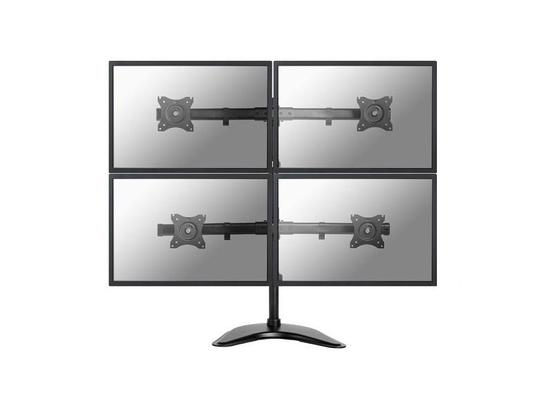 Neomounts Select NM-D335D4BLACK 4 fach Monitor Standfuß neigbar 10- 27 Zoll, schwarz