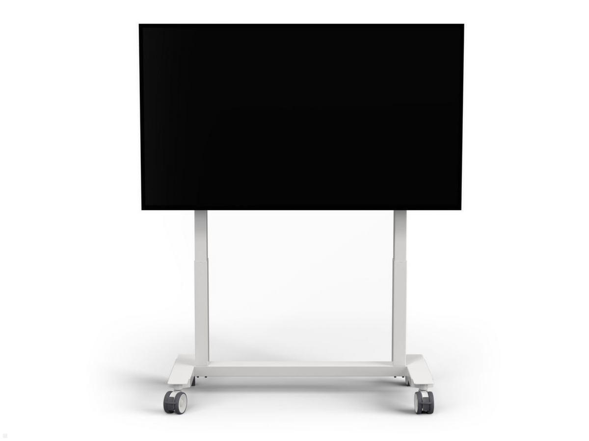 SMS Func VeriTable elektrischer Monitorständer, 90° neigbar, mobil, weiß Vorderansicht