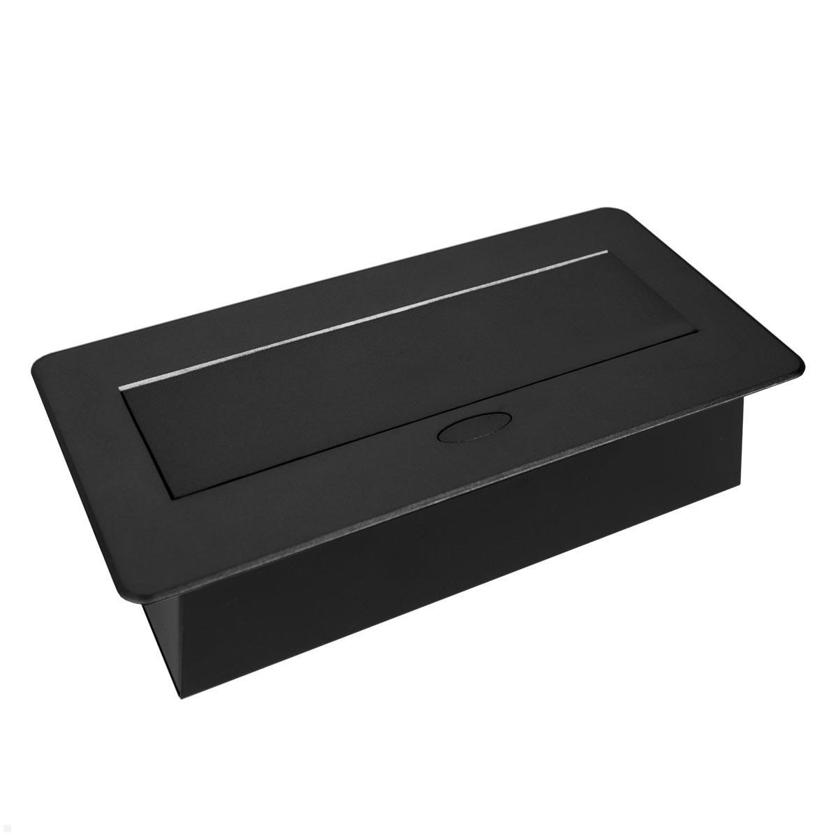 TecLines TES009B 2-fach Einbau Steckdose mit 2x USB-A, 3m Kabel, geschlossen