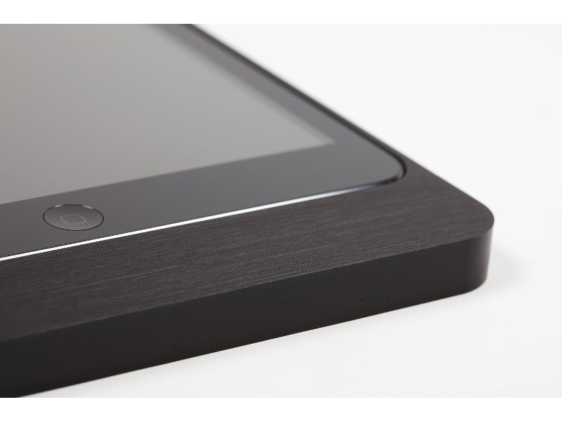 Basalte Tablet Wandhalter für iPad Mini 4, rund schwarz abgerundete Ecken