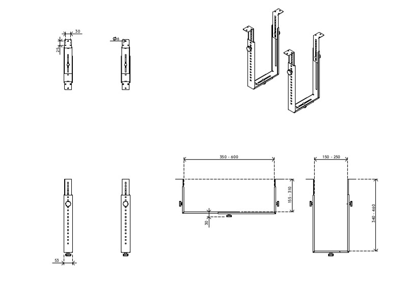 Dataflex Viewgo PC Halterung unter dem Tisch, schwarz (32.183)