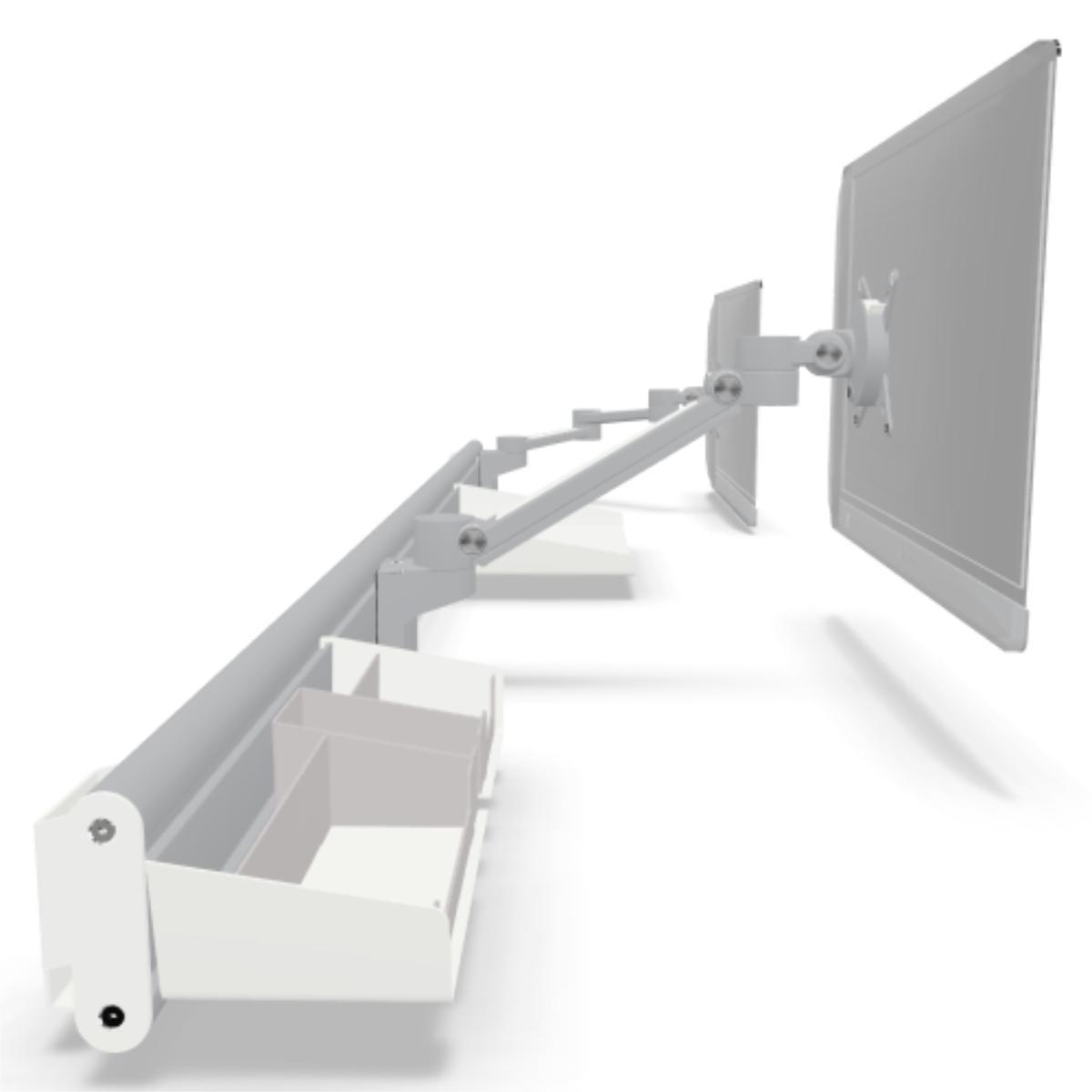 Dataflex Viewlite Schienensystem/Slatwall für die Wand 1600mm (58.716), Seitenansicht, Zubehör optional