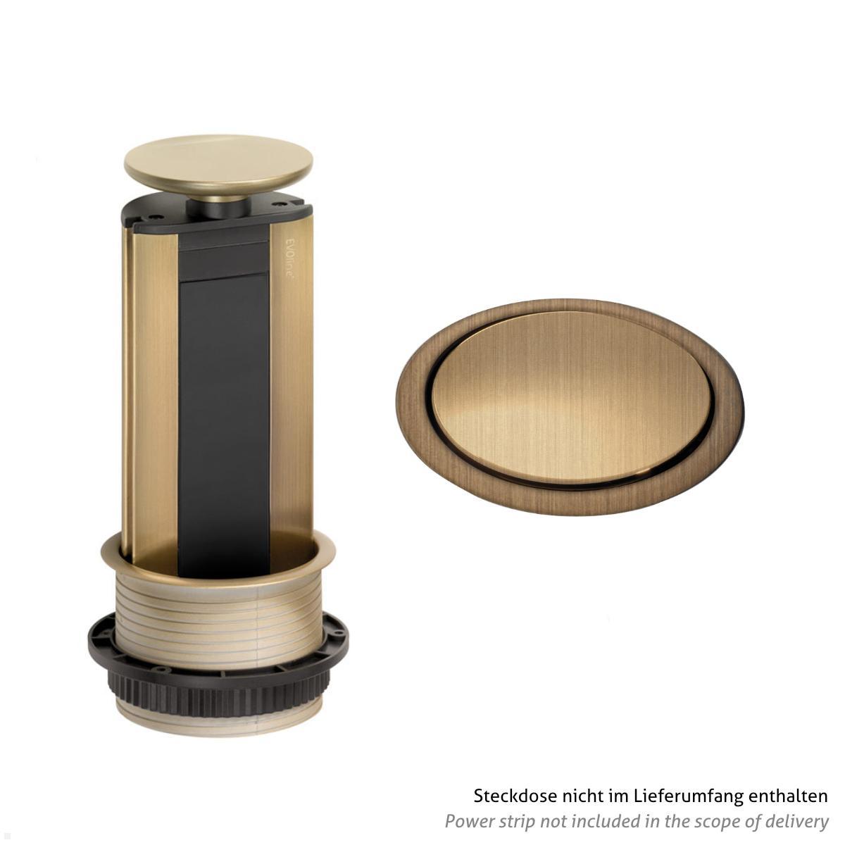 EVOline Zubehör Wippdeckel für Port Steckdose, Messing