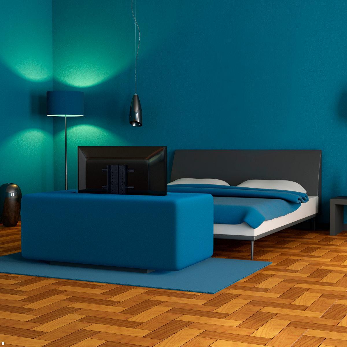 Venset TS2000C elektrischer Einbau TV Lift, 2000 mm Hub, schwarz, Schlafzimmer