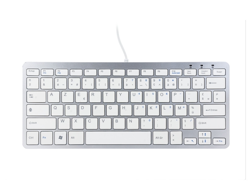 R-Go Compact Tastatur AZERTY (BE) drahtgebunden RGOECBEW, weiß