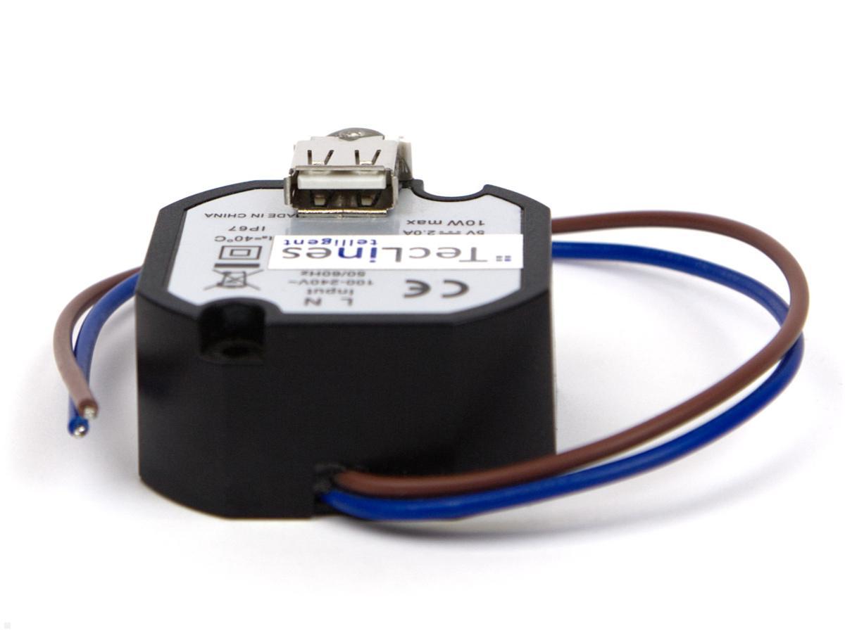 TecLines TNT001 Wandeinbau USB Netzteil Unterputz für Tablets kontinuierliches Laden