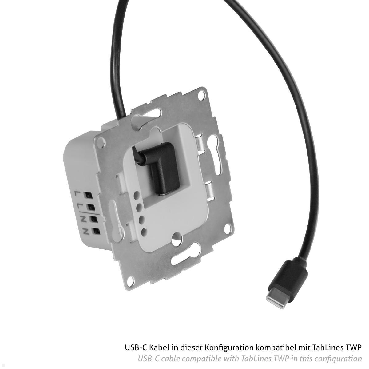 smart things Zubehör sCharge 20W Unterputz Netzteil mit USB-C für sDock (s48 C) Winkelstecker aus Straight USB-C