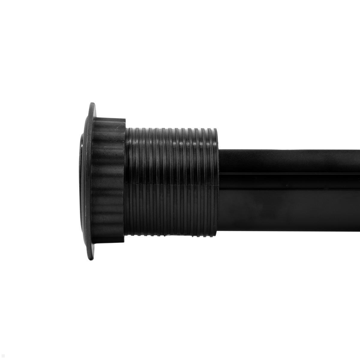 TecLines TVS009B versenkbare 3-fach Steckdosenleiste mit 2x USB, schwarz - side