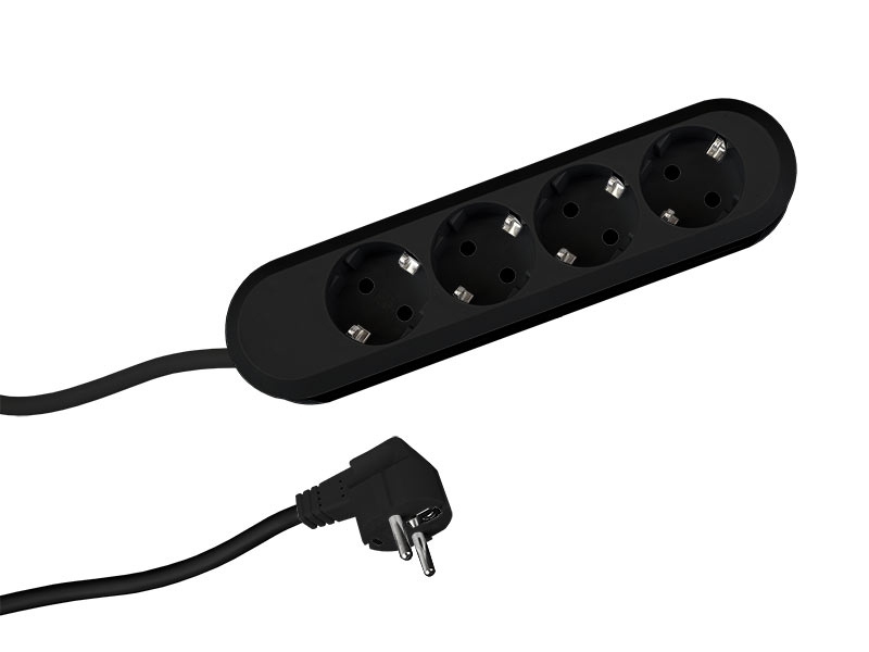 Bachmann SMART 4x Steckdosenleiste Zuleitung 1,5m (381.121K) schwarz VDE geprüft