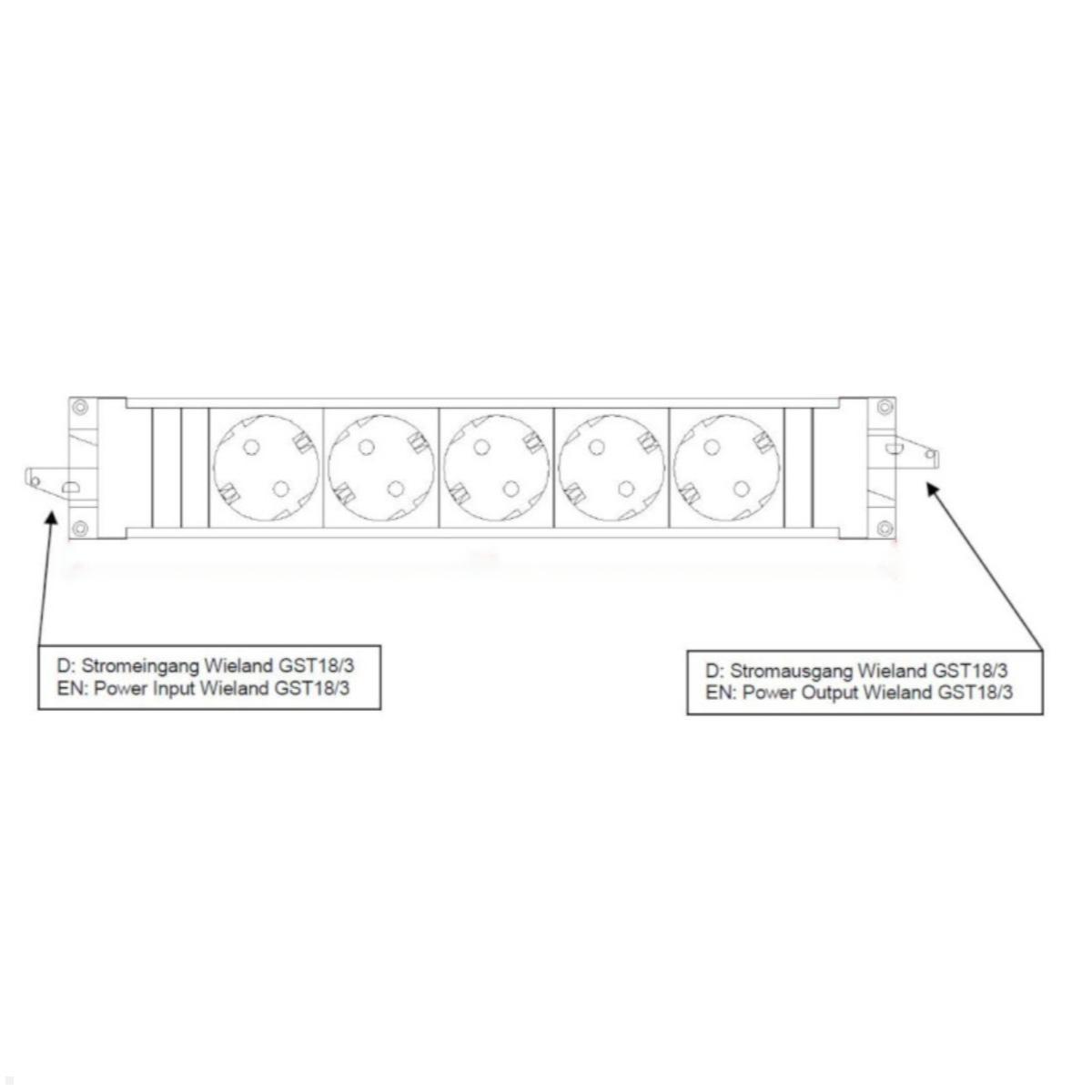 Bachmann STEP BASE 5-fach Steckdosenleiste mit GST18 (906.18821), GST18i